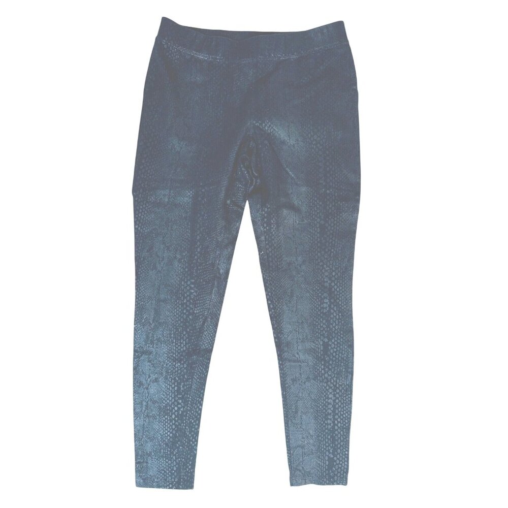 2/$30 Express M Black Snakeskin Print Leggings